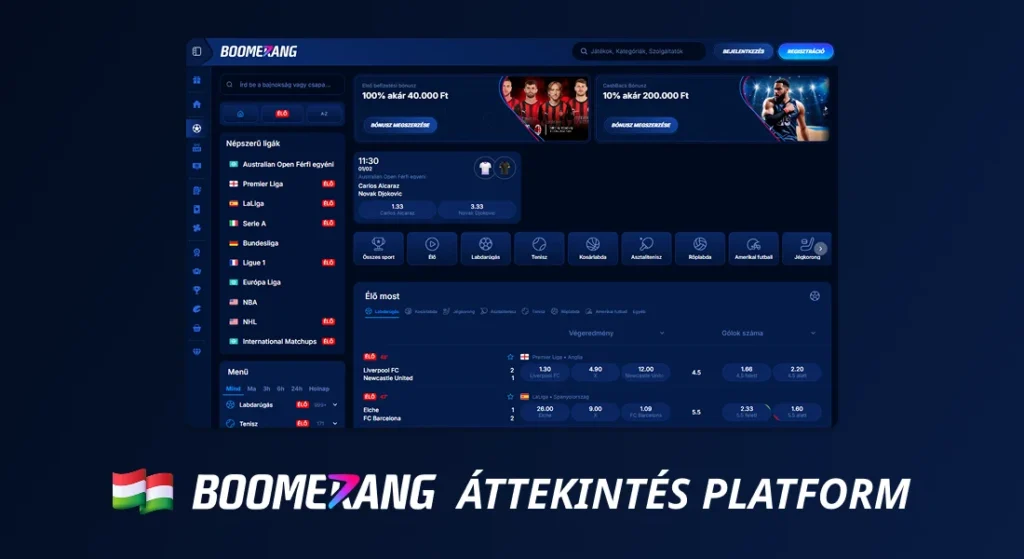 Boomerang fogadási weboldal