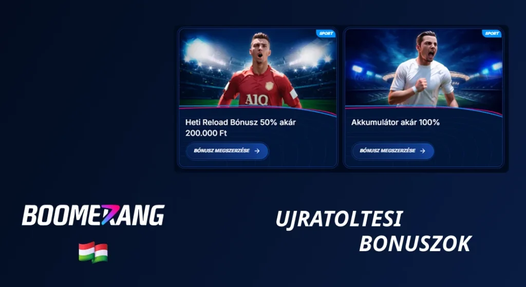 BoomerangBet újratöltési bónuszok családi játékosoknak
